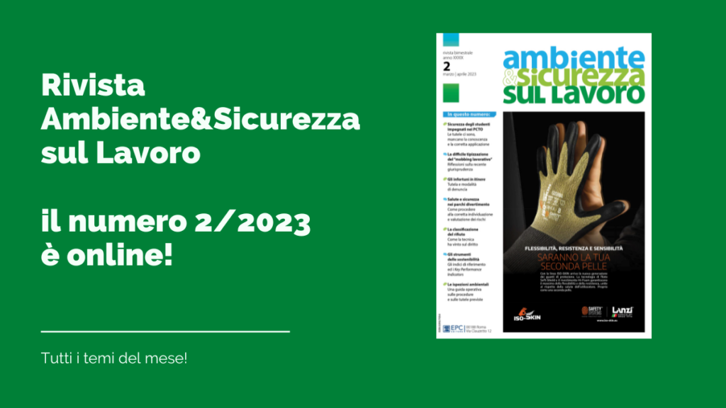 Rivista Ambiente&Sicurezza sul lavoro 2/2023