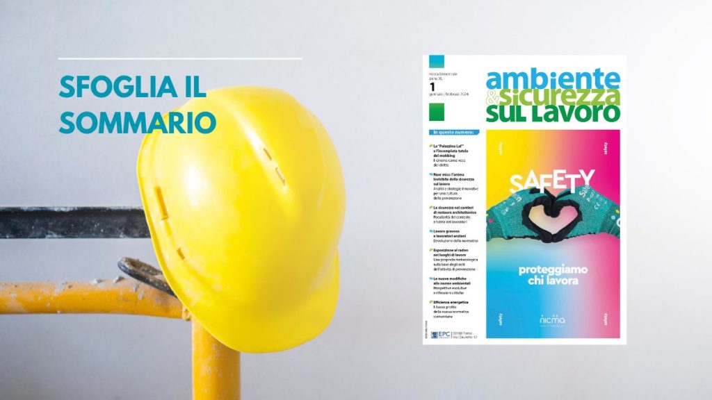 Rivista Ambiente&Sicurezza sul lavoro_copertina 1/24