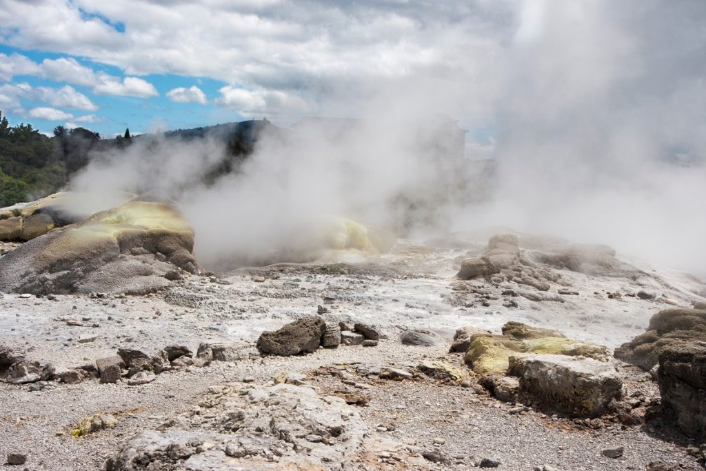 Emissioni di gas nell'area della solfatara