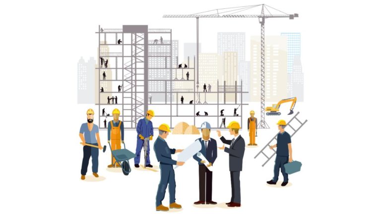 Ispettori durante un accertamento in cantiere