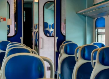 Interno di una carrozza ferroviaria utilizzata per lo studio sulla qualità dell’aria indoor