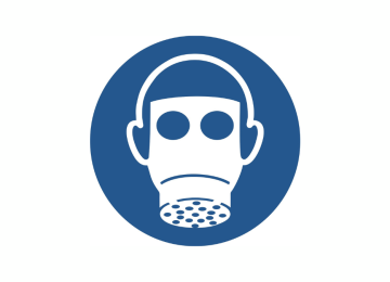 l simbolo ufficiale di obbligo per la protezione delle vie respiratorie