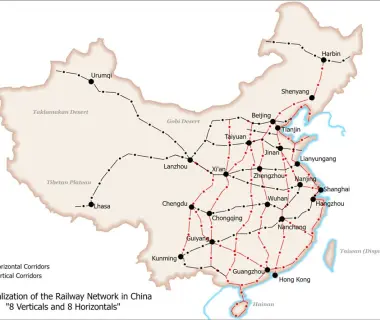 Rete della ferrovia ad alta velocità in Cina sviluppo infrastrutture