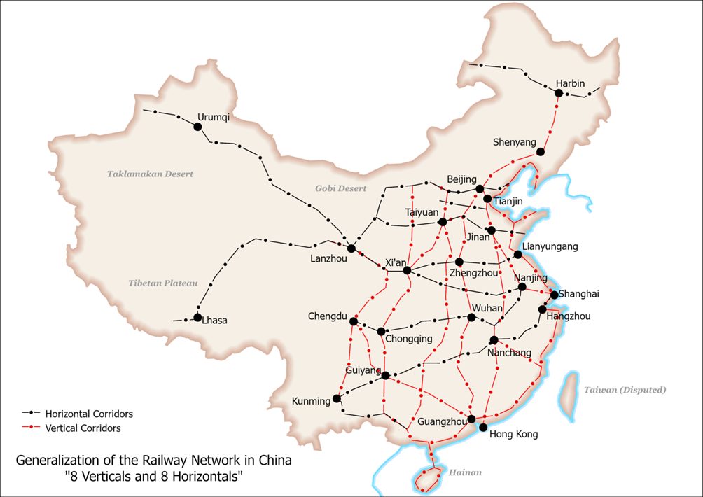 Rete della ferrovia ad alta velocità in Cina sviluppo infrastrutture