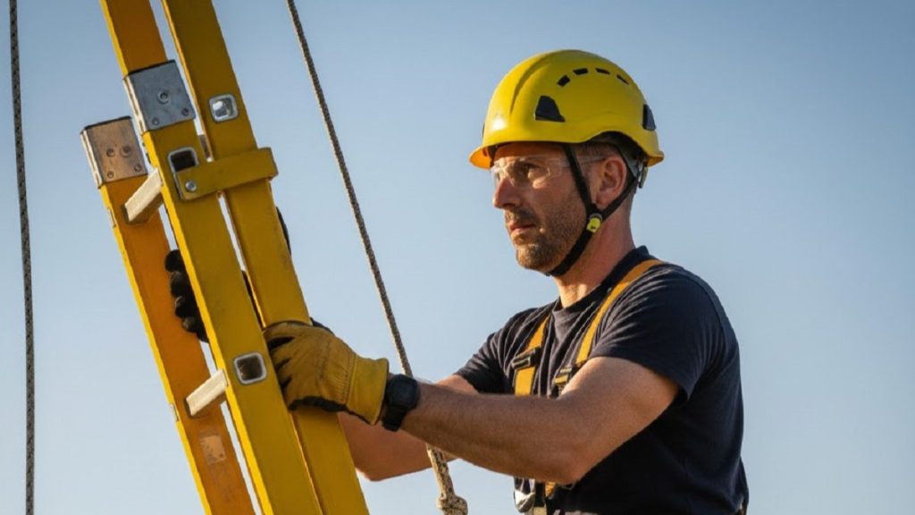 Scala di appoggio portatile per uso specifico, norma UNI 10401:2025 (Immagine generata con IA)