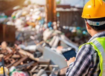 operatore verifica codice CER rifiuti in impianto di gestione